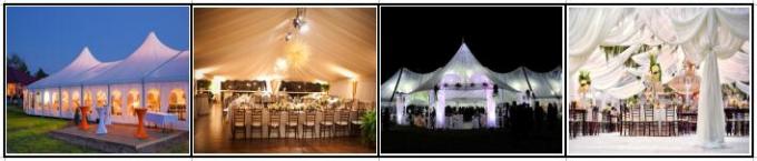Polyester-Gewebe-Hochzeitsfest-Zelt 112mmx203mmx4mm UV-Beständigkeit PVCs überzogenes