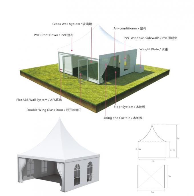 Pagodenfestzelt Überdachungs-kampierende Hotel-Zelte Lurury 10 x 10 im Freien