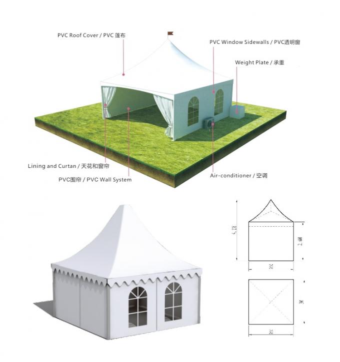 Luxusaluminiumpagoden-Festzelt Yurt für Ereignisse 84mmx48mmx3mm