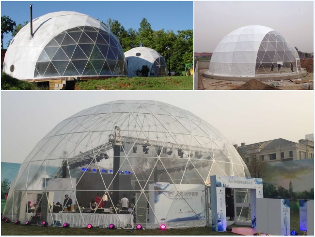 Transparentes Zelt geodätischen Kuppel PVCs der halben Bereich-25m für Partei/Hochzeit