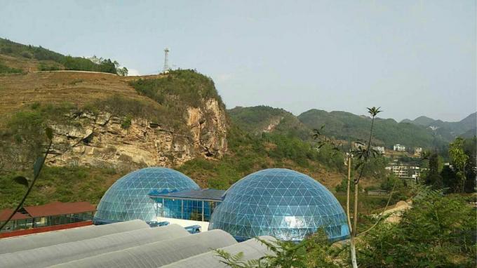 Matel-Rahmen-im Freien kugelförmige Zelte mit Fiberglas-Abdeckungs-Durchmesser 30m - 60m