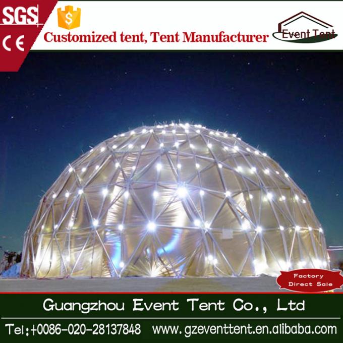 Stahlrahmen transparentes Zelt PVC-geodätischer Kuppel, Durchmesser 6m-12m