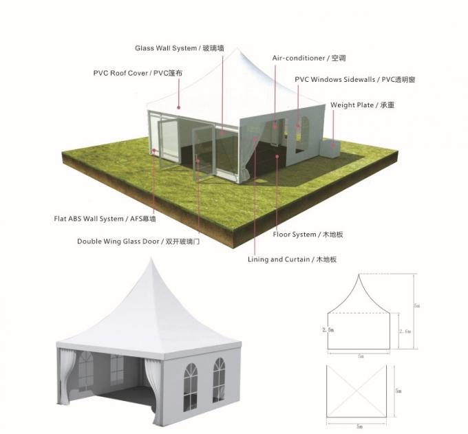 klare Spanne yurt Zelthersteller, Luxuspagodenhotel-Zelt carpas