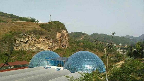 China Der Luxusfiberglas-große Hauben-Zelt-/geodätischen Kuppel Zelte für dauerhaftes Hotel fournisseur