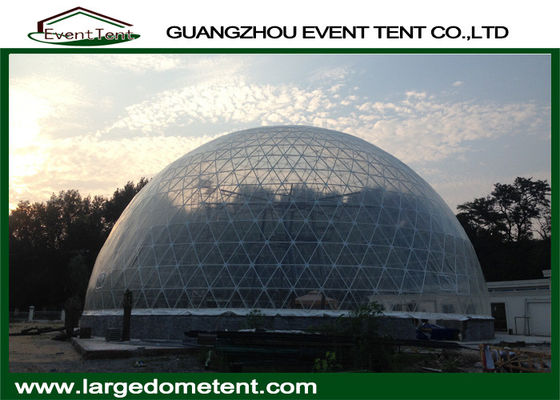 China Zelte der 20m Durchmesser-runde geodätischen Kuppel mit klarem PVC-Gewebe fournisseur