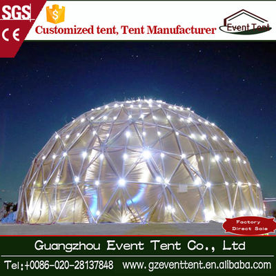 China Stahlrahmen transparentes Zelt PVC-geodätischer Kuppel, Durchmesser 6m-12m fournisseur