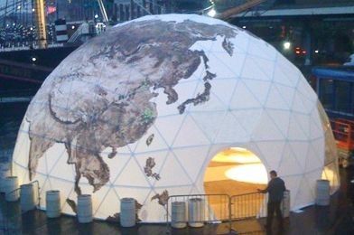 China Wasserdichtes Zelt der halber Bereich-geodätischen Kuppel für kampierenden 35m Durchmesser fournisseur