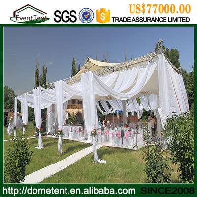 China 20 x 60m wirtschaftliches dauerhaftes Nigeria weißes Hochzeits-Zelt mit Glaswand fournisseur